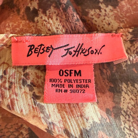 Betsey Johnson Sheer Snake-Print Maxi Cover-Up in Dusty Rose and Brown - Picture 7 of 8